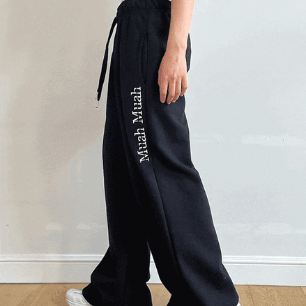 muahmuah - LOGO STITCH WIDE BANDING PANTS (6 COLORS)