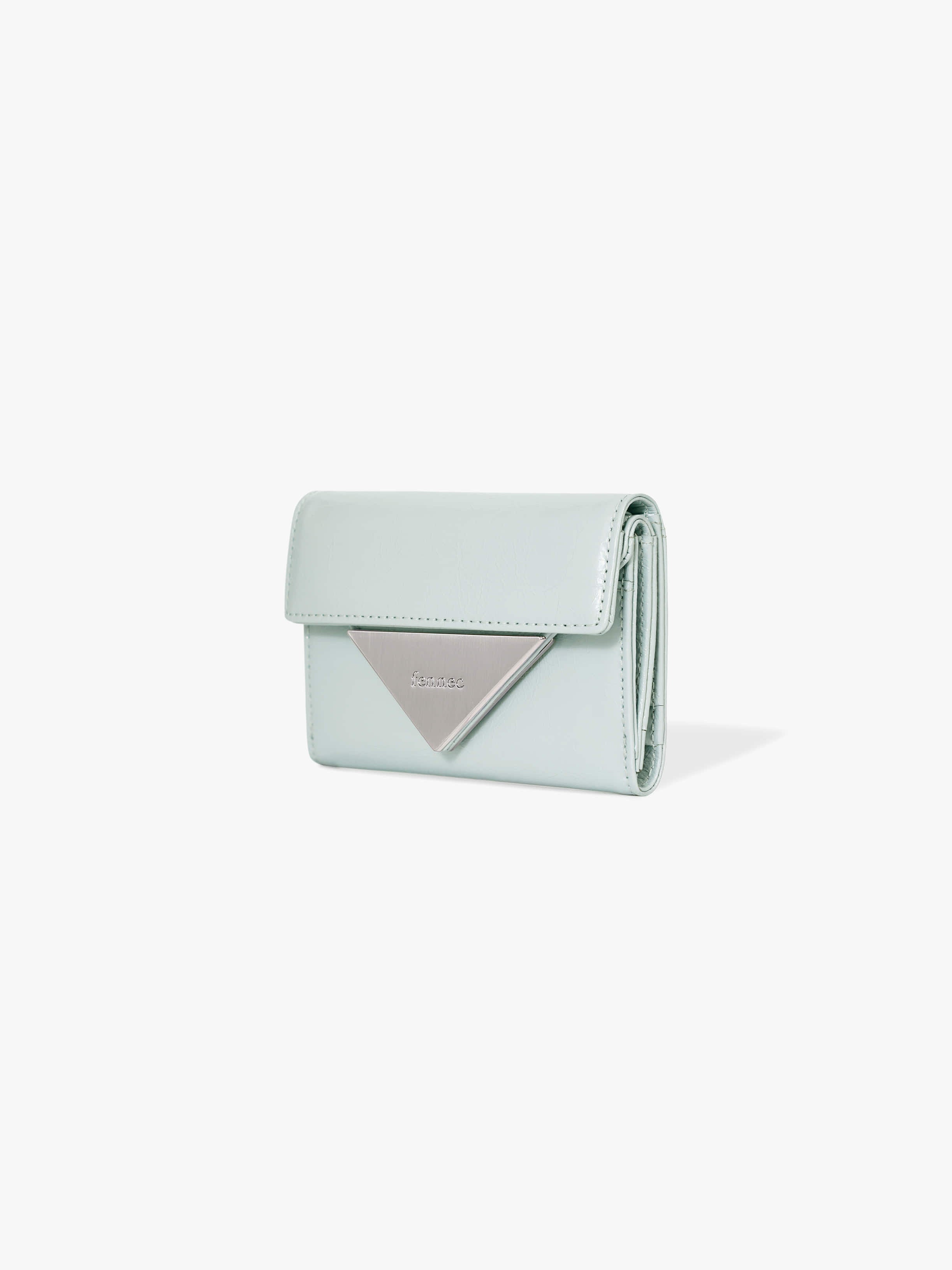 CRINKLE TRIANGLE DOCO WALLET (PALE MINT)