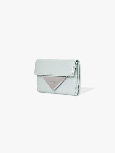 CRINKLE TRIANGLE DOCO WALLET (PALE MINT)