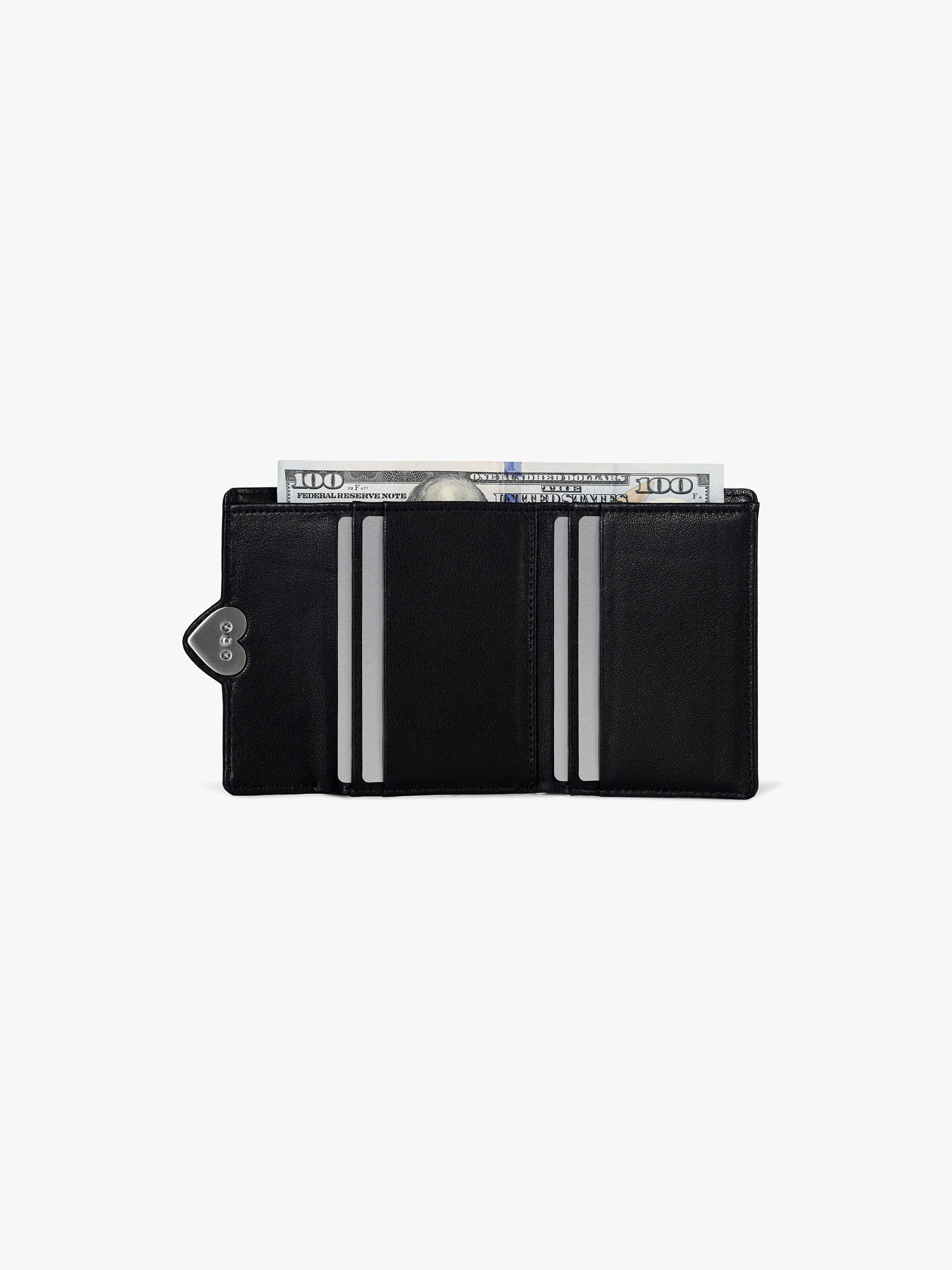 HEARTY FLAP WALLET (LEOPARD BLACK)