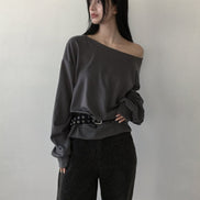 KR OFF SHOULDER OVERSIZED SWEATSHIRT (4 COLORS)