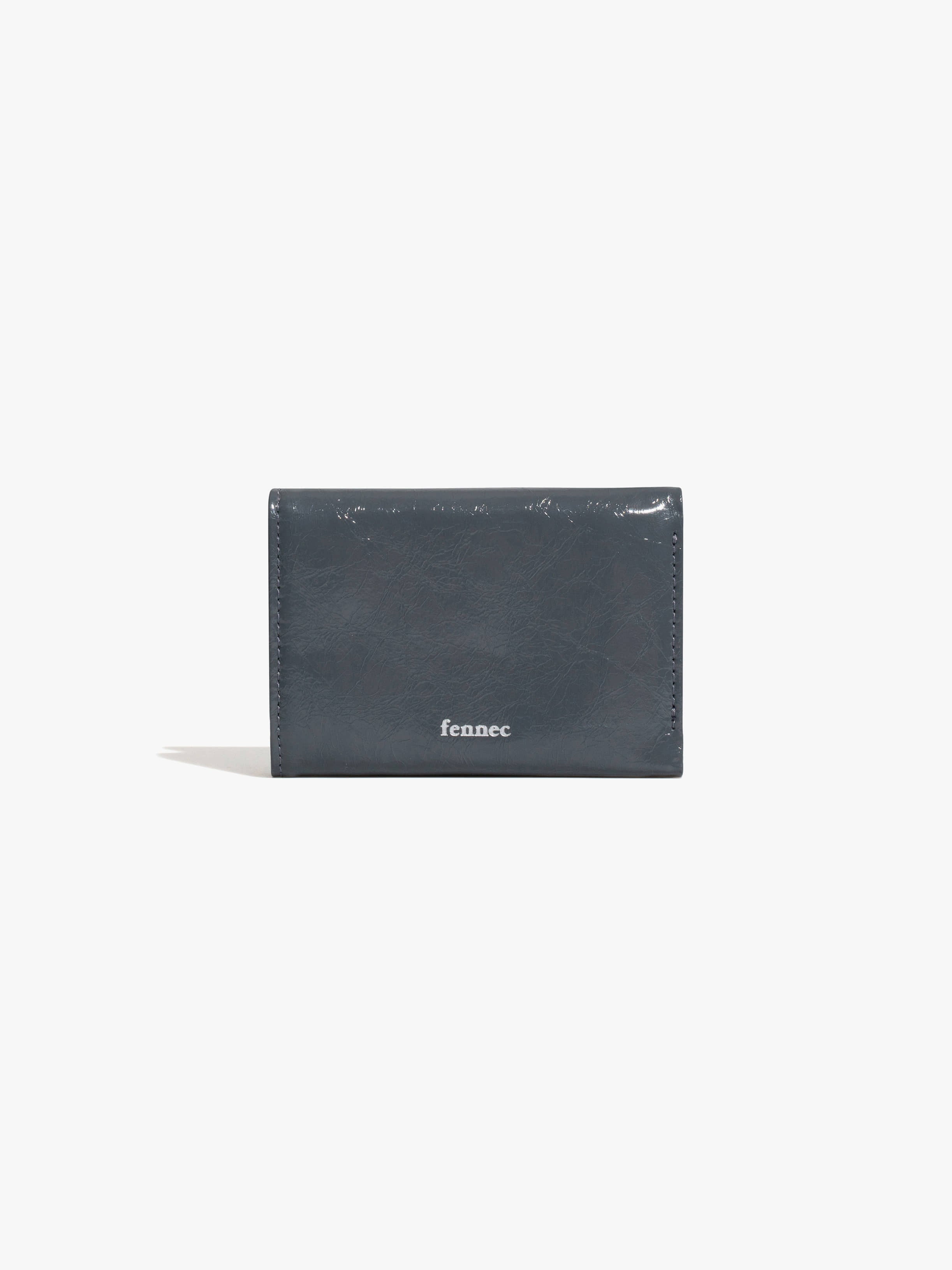 CRINKLE TRIANGLE TRIPLE WALLET (DARK GREY)