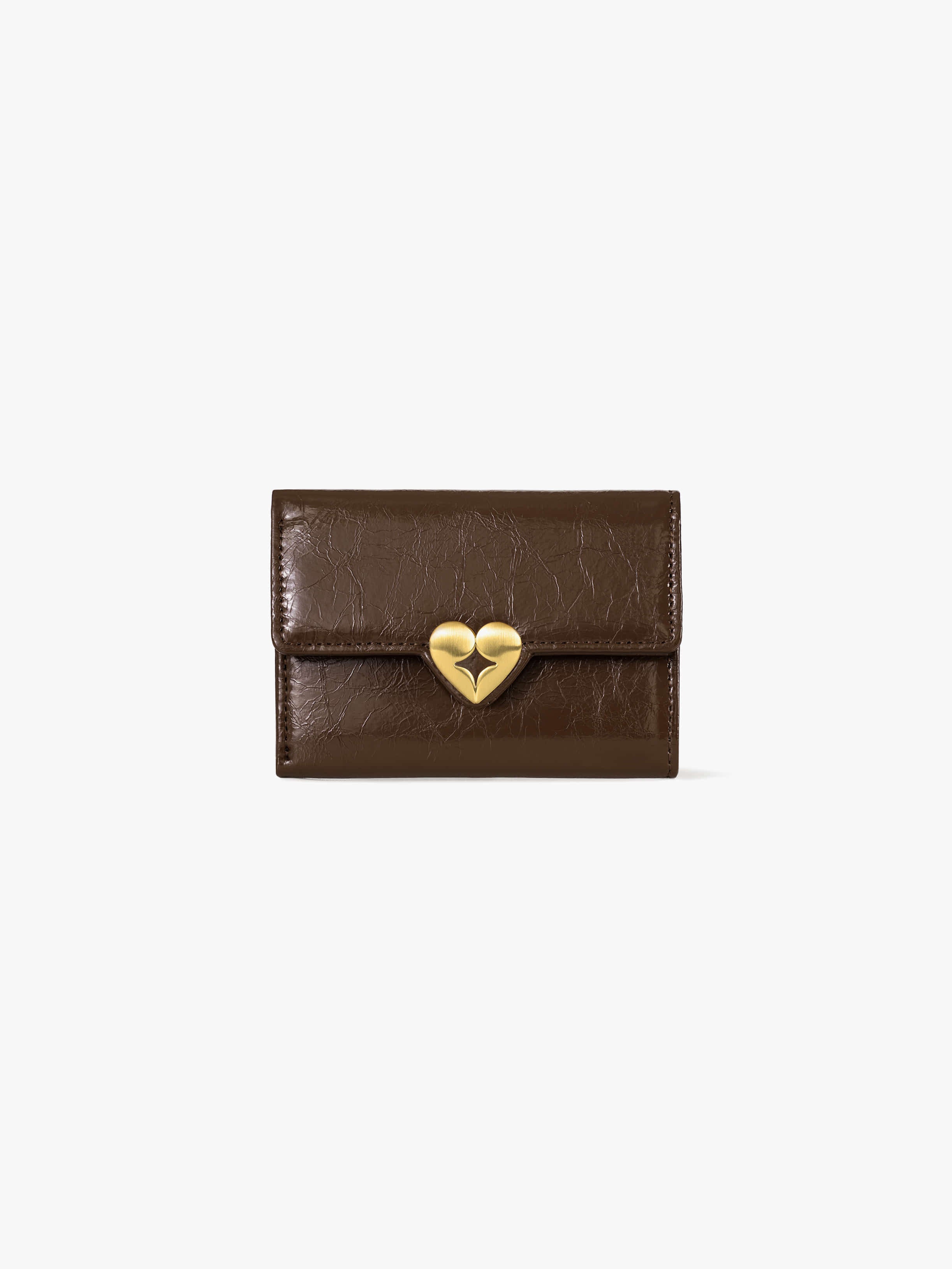 HEARTY FLAP WALLET (MOCHA BROWN)