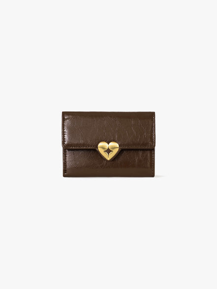 HEARTY FLAP WALLET (MOCHA BROWN)