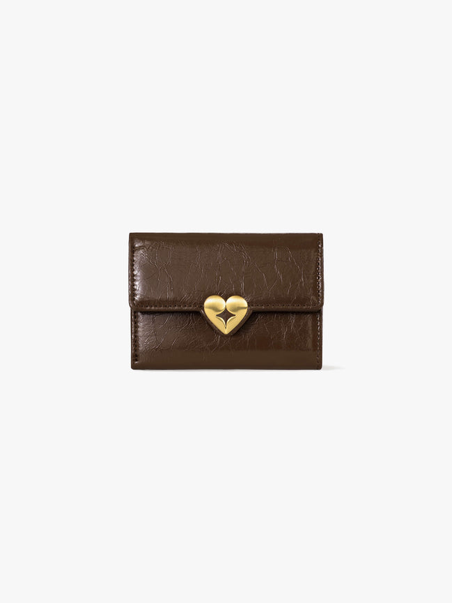 HEARTY FLAP WALLET (MOCHA BROWN)