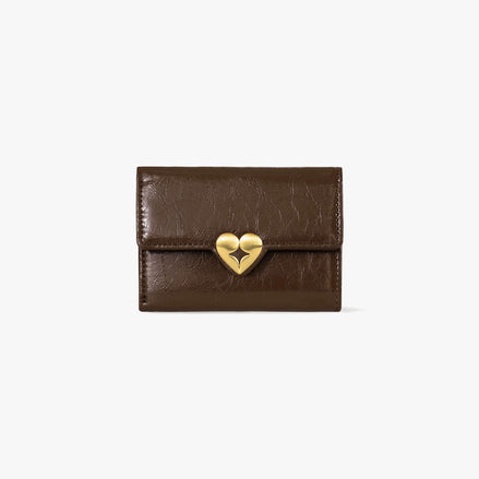 HEARTY FLAP WALLET (MOCHA BROWN)