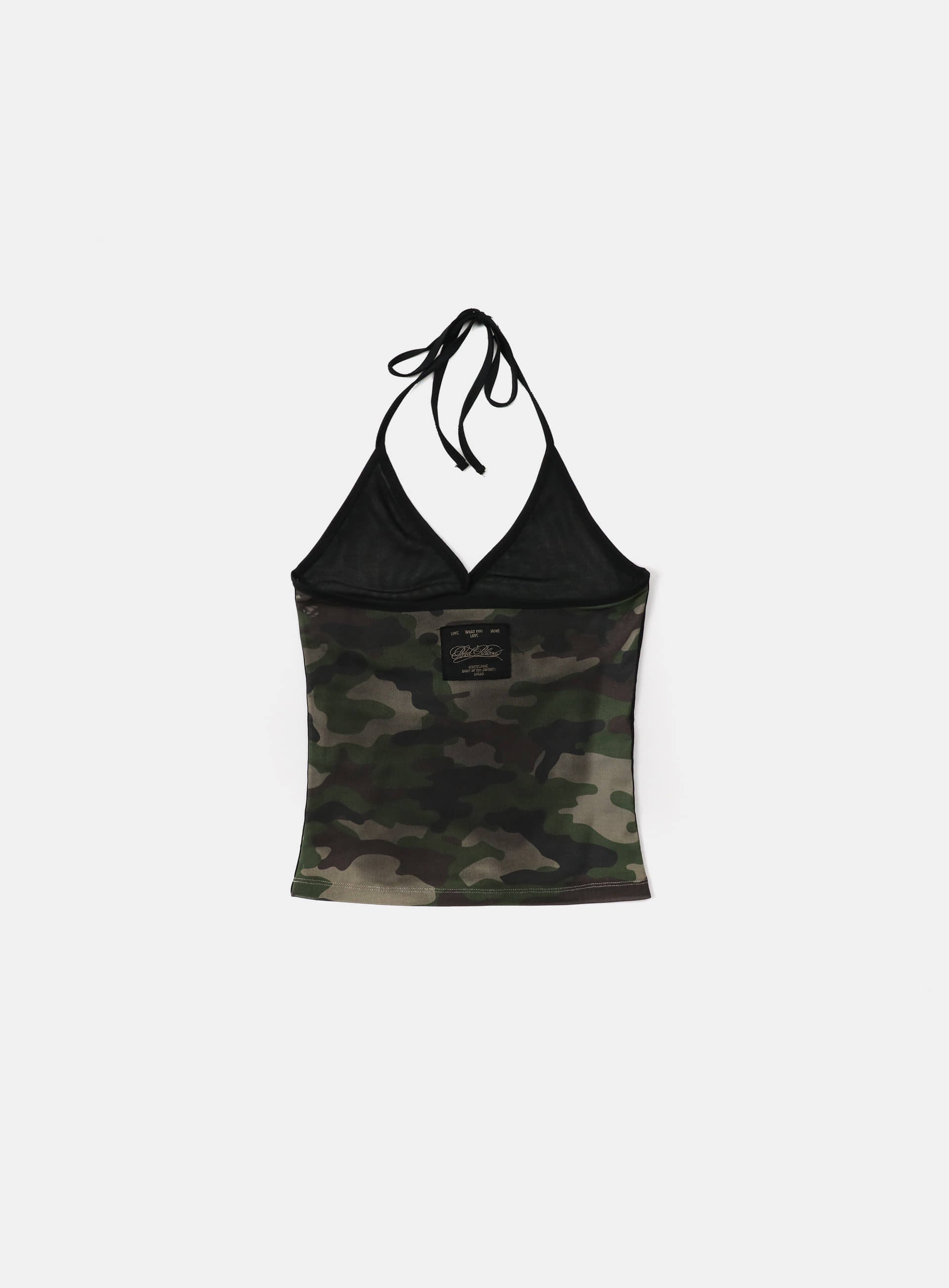 bad blood - Vintage Club Halter Tank (Green Camo)