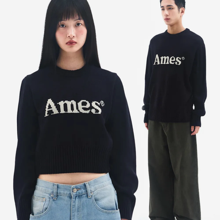 [UNISEX] AMES - BASIC PULLOVER KNIT (NAVY)