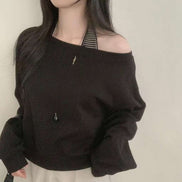 KR STRIPE SLEEVELESS & OVERSIZED SWEATSHIRT SET (3 COLORS)