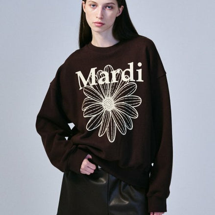 MARDI MERCREDI - SWEATSHIRT FLOWERMARDI_BROWN CREAM