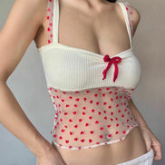 TH HEART BOW SLEEVELESS (RED)