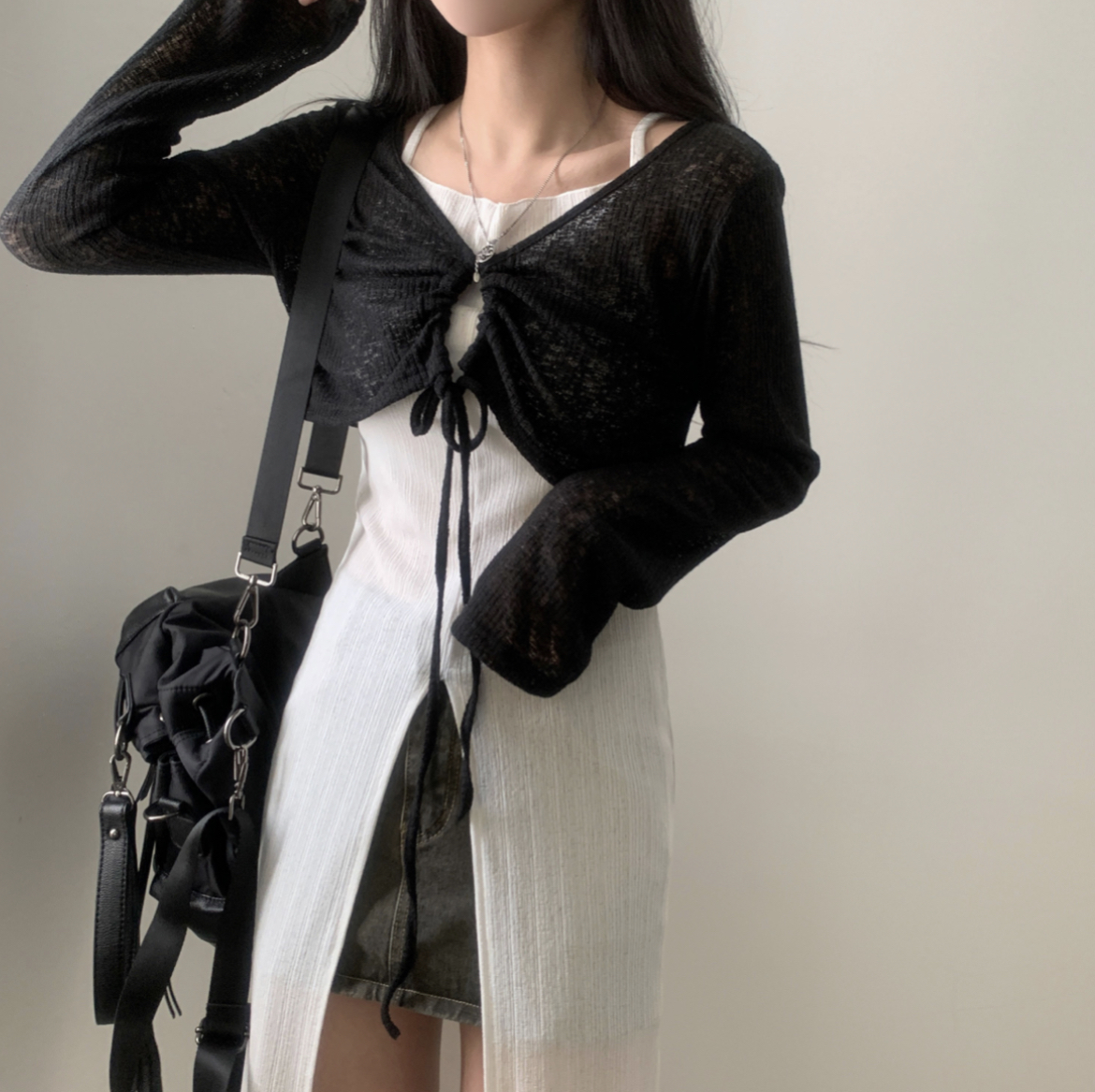 KR BUBBLE CROP CARDIGAN 3 COLORS