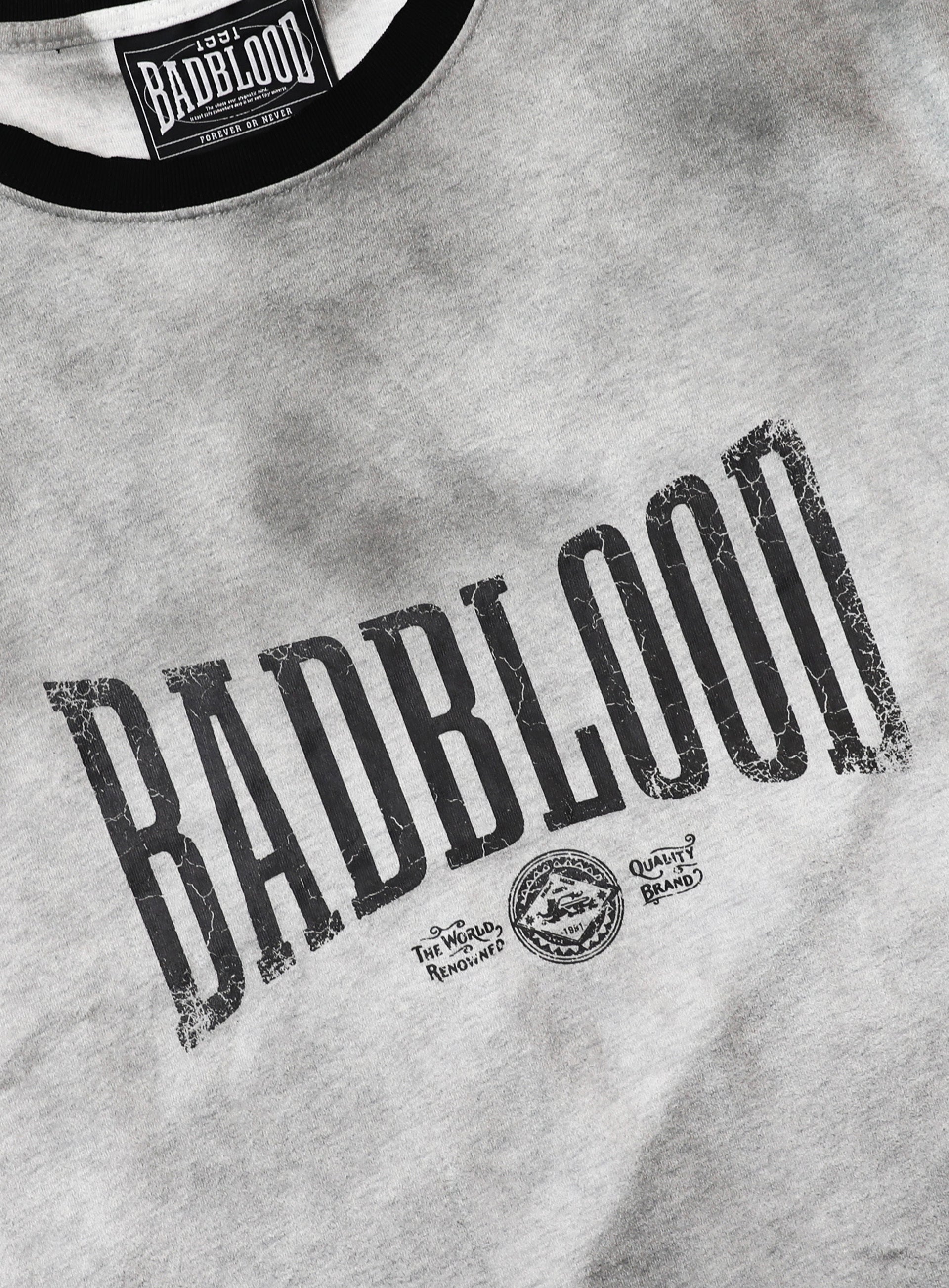 Bad Blood - Curved Logo Dusty Ringer T-Shirt (White)
