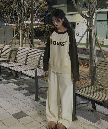 [UNISEX] AMES - BASIC RAGLAN PULLOVER KNIT (BROWN)