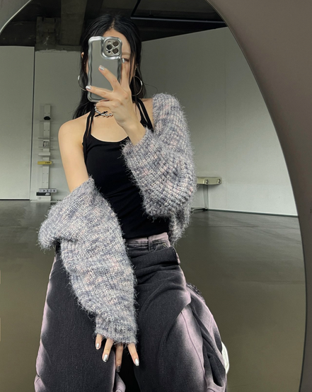 KR MIXED CROP CARDIGAN (5 COLORS)