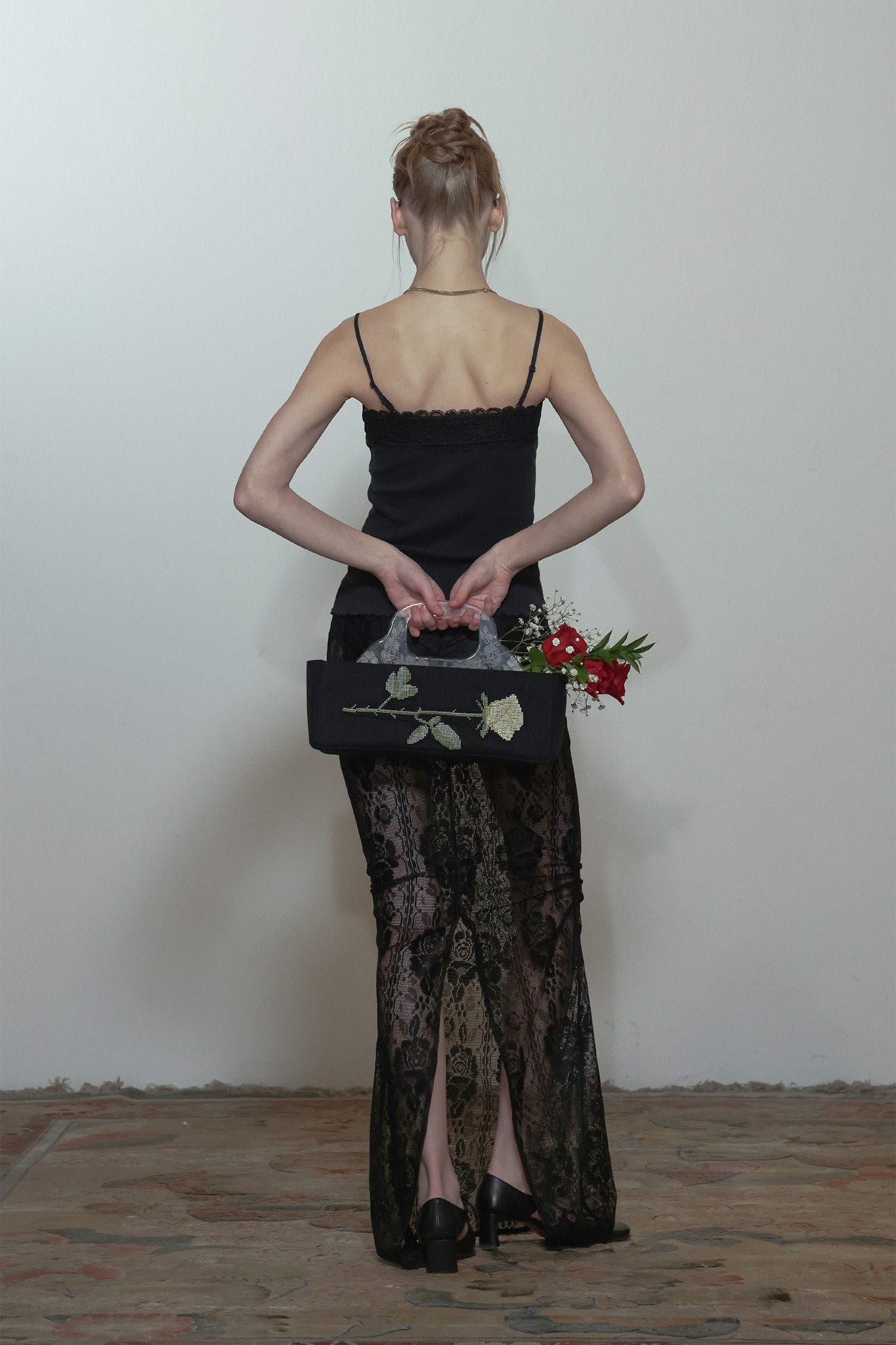 SCULPTOR - Table Cloth Maxi Skirt Glossy (Black)