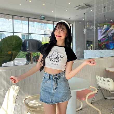 (現貨) THAILAND TEDDY BEAR CROP TEE