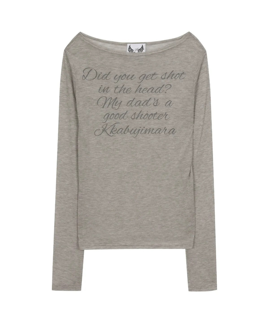 lettering sheer long sleeve (grey)