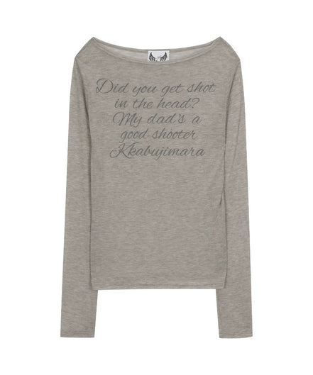 lettering sheer long sleeve (grey)