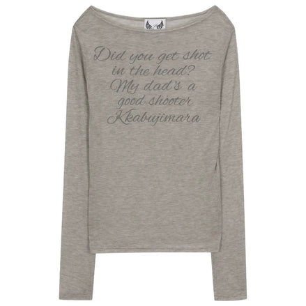 lettering sheer long sleeve (grey)