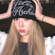 [WINTER同款] lettering logo beanie (BLACK)
