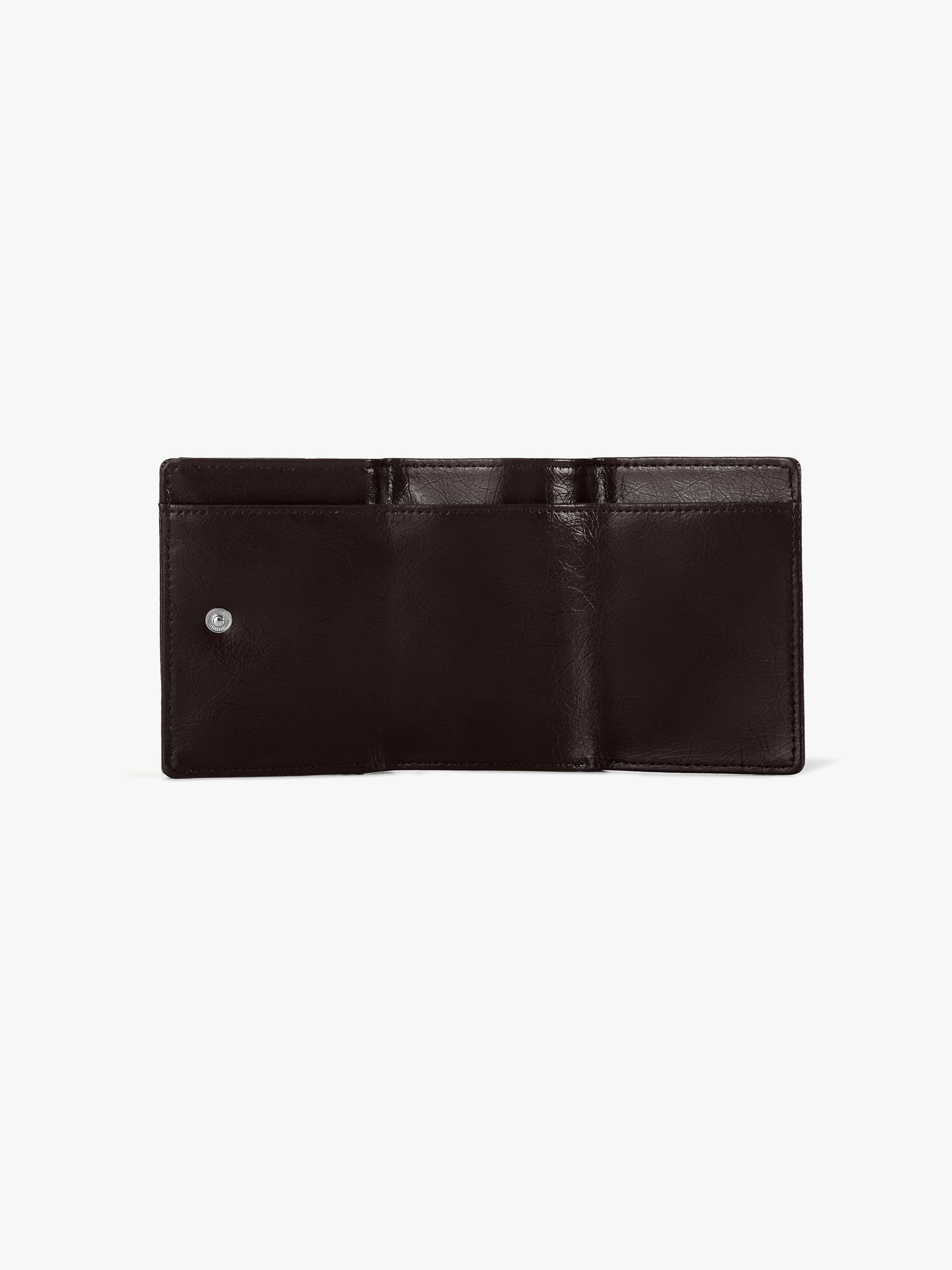 CRINKLE TRIANGLE TRIPLE WALLET (ESPRESSO)