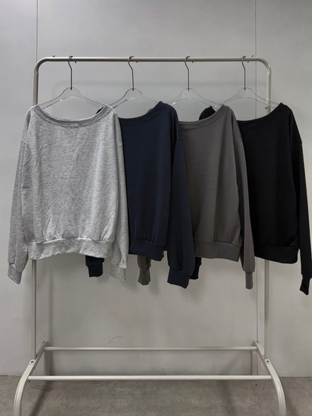 KR OFF SHOULDER OVERSIZED SWEATSHIRT (4 COLORS)