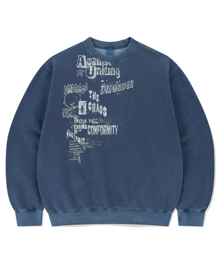 mahagrid - DISORDER PIGMENT SWEATSHIRT (BLUE)