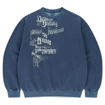 mahagrid - DISORDER PIGMENT SWEATSHIRT (BLUE)