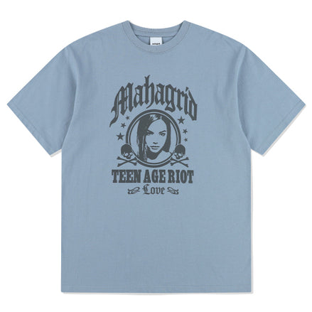 MAHAGRID - TWO SKULL ROCK TEE (BLUE)