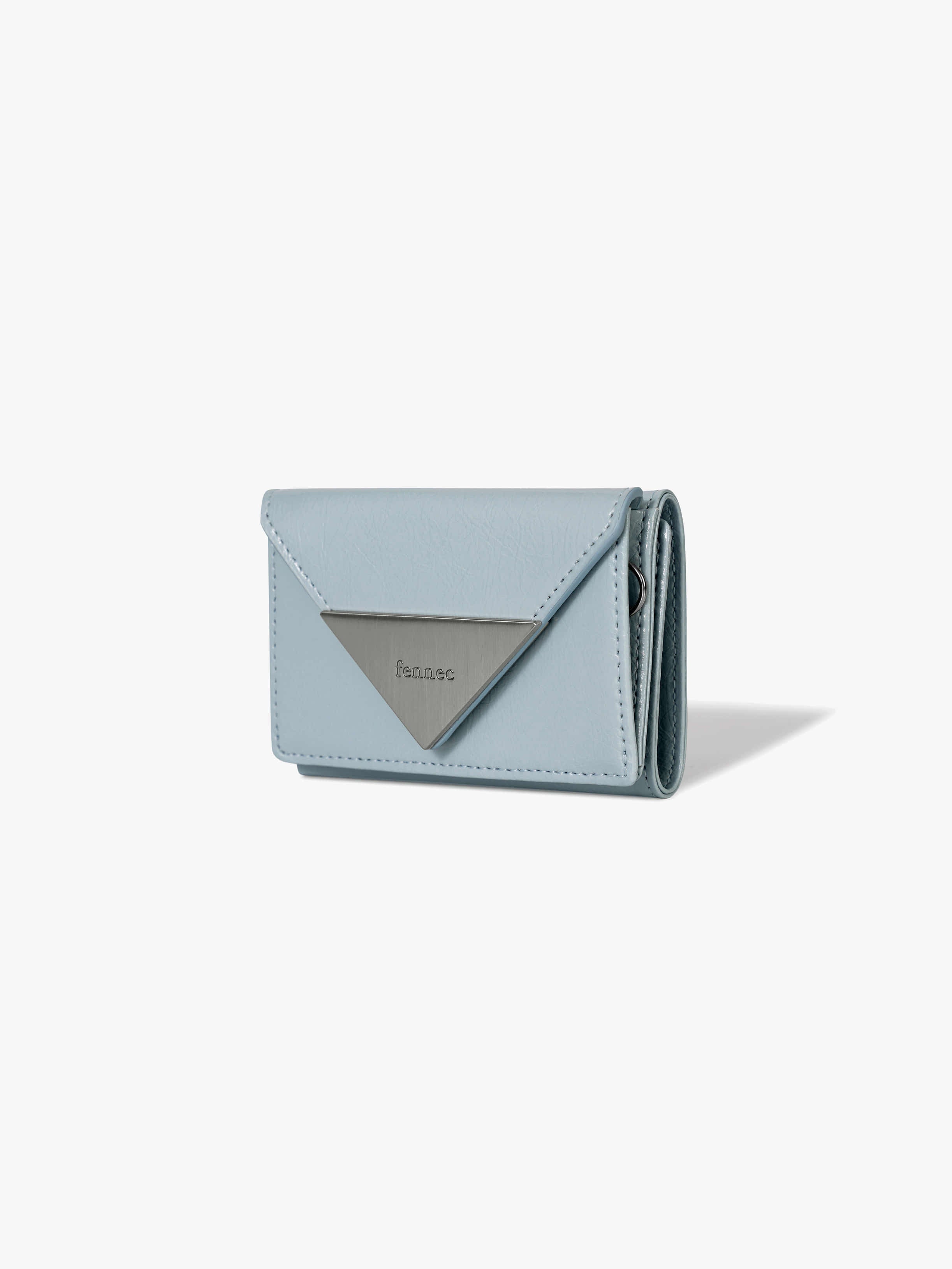 CRINKLE TRIANGLE TRIPLE WALLET (HAZE BLUE)