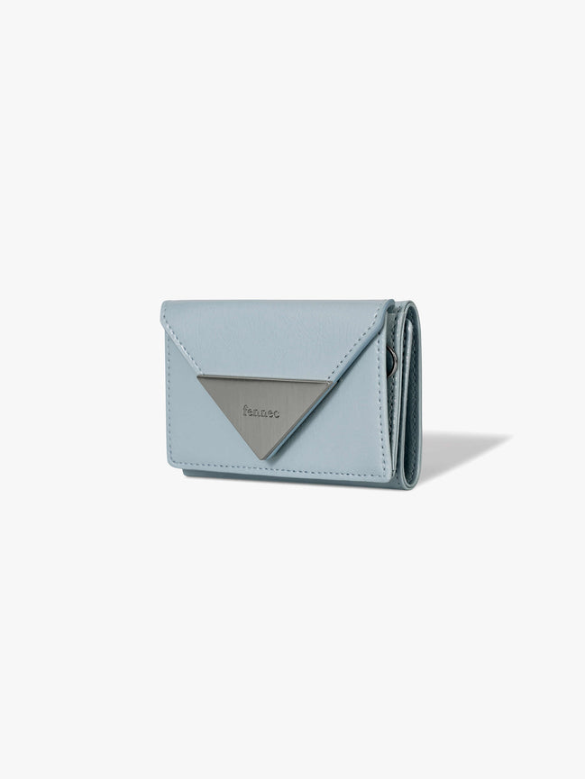 CRINKLE TRIANGLE TRIPLE WALLET (HAZE BLUE)