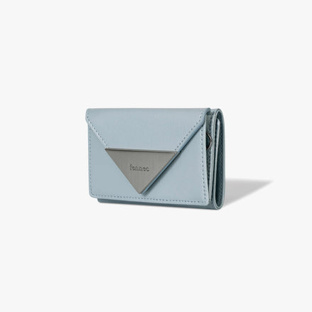CRINKLE TRIANGLE TRIPLE WALLET (HAZE BLUE)
