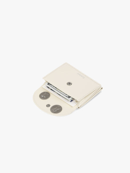 CRINKLE HALFMOON MINI WALLET (VANILLA)