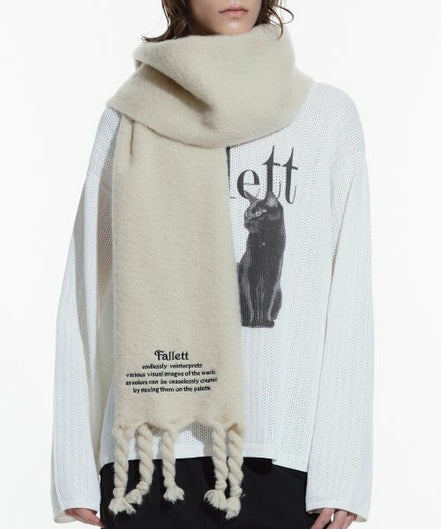 fallett - story logo long muffler (beige)