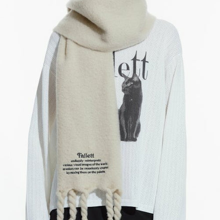 fallett - story logo long muffler (beige)