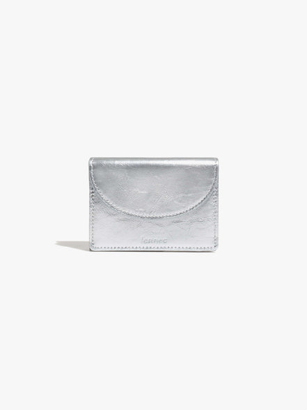 CRINKLE HALFMOON MINI WALLET (SILVER)