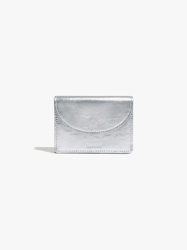 CRINKLE HALFMOON MINI WALLET (SILVER)