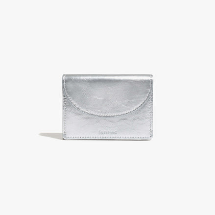 CRINKLE HALFMOON MINI WALLET (SILVER)