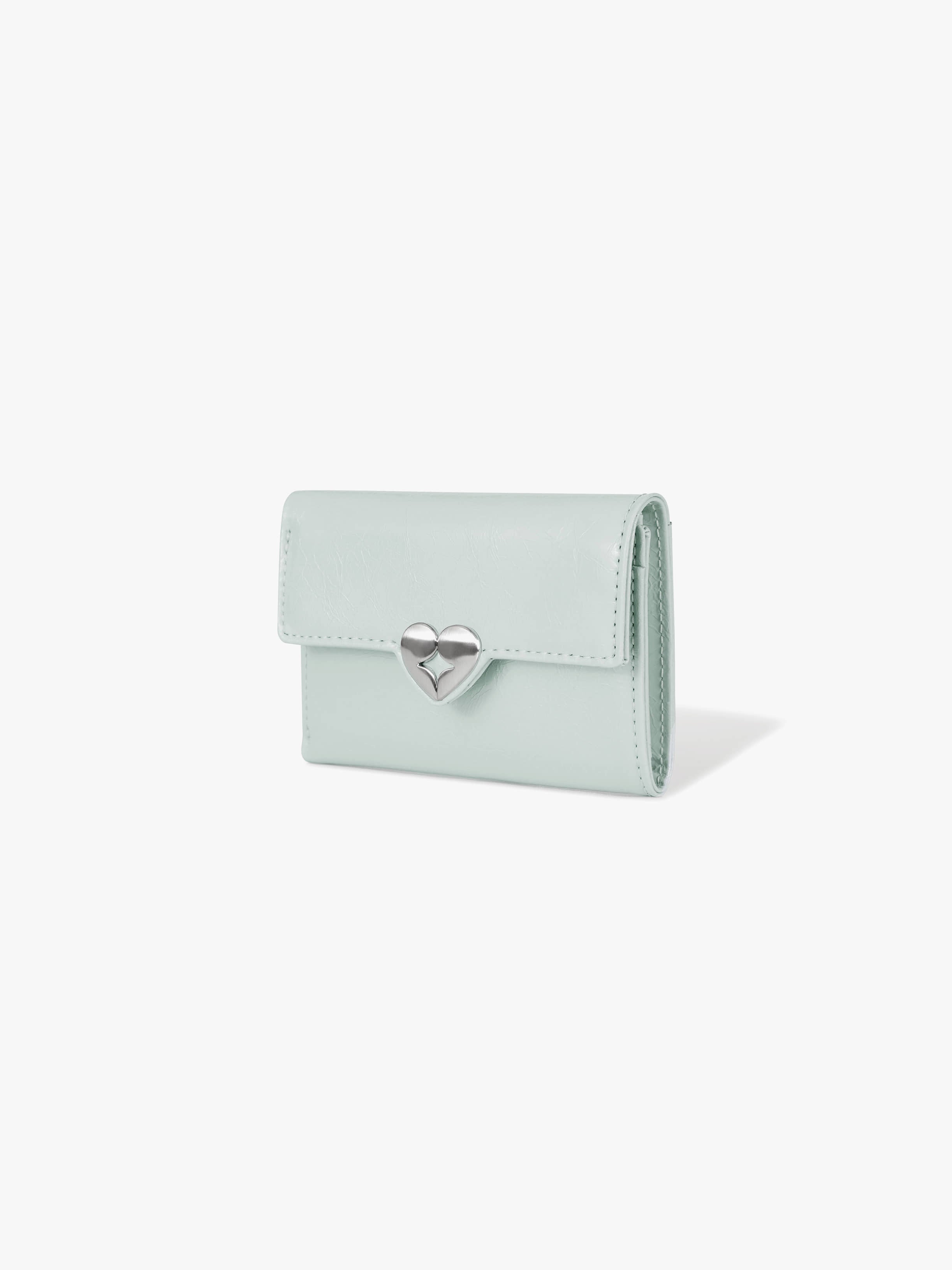 HEARTY FLAP WALLET (PALE MINT)