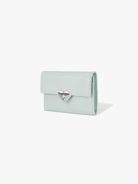 HEARTY FLAP WALLET (PALE MINT)
