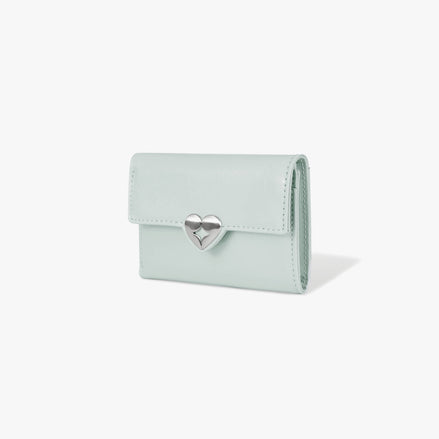 HEARTY FLAP WALLET (PALE MINT)