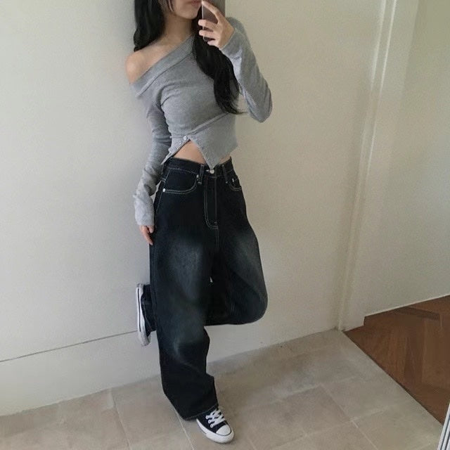 KR BUTTON SLASH TOP (3 COLORS)