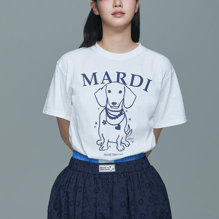 MARDI MERCREDI - TSHIRT SWING THE TAIL DDANJI PEARL NECKLACE (IVORY NAVY)