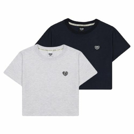 LUVISTRUE - 2PACK HEART CROP TEE