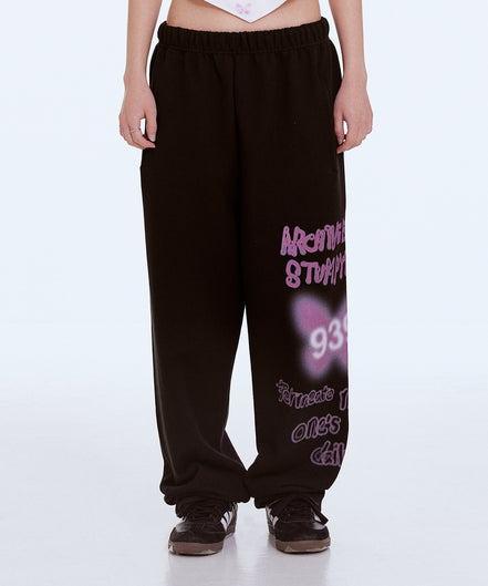 939 [Archive Bold X Stumpynee] DOODLE SWEAT PANTS (BLACK)