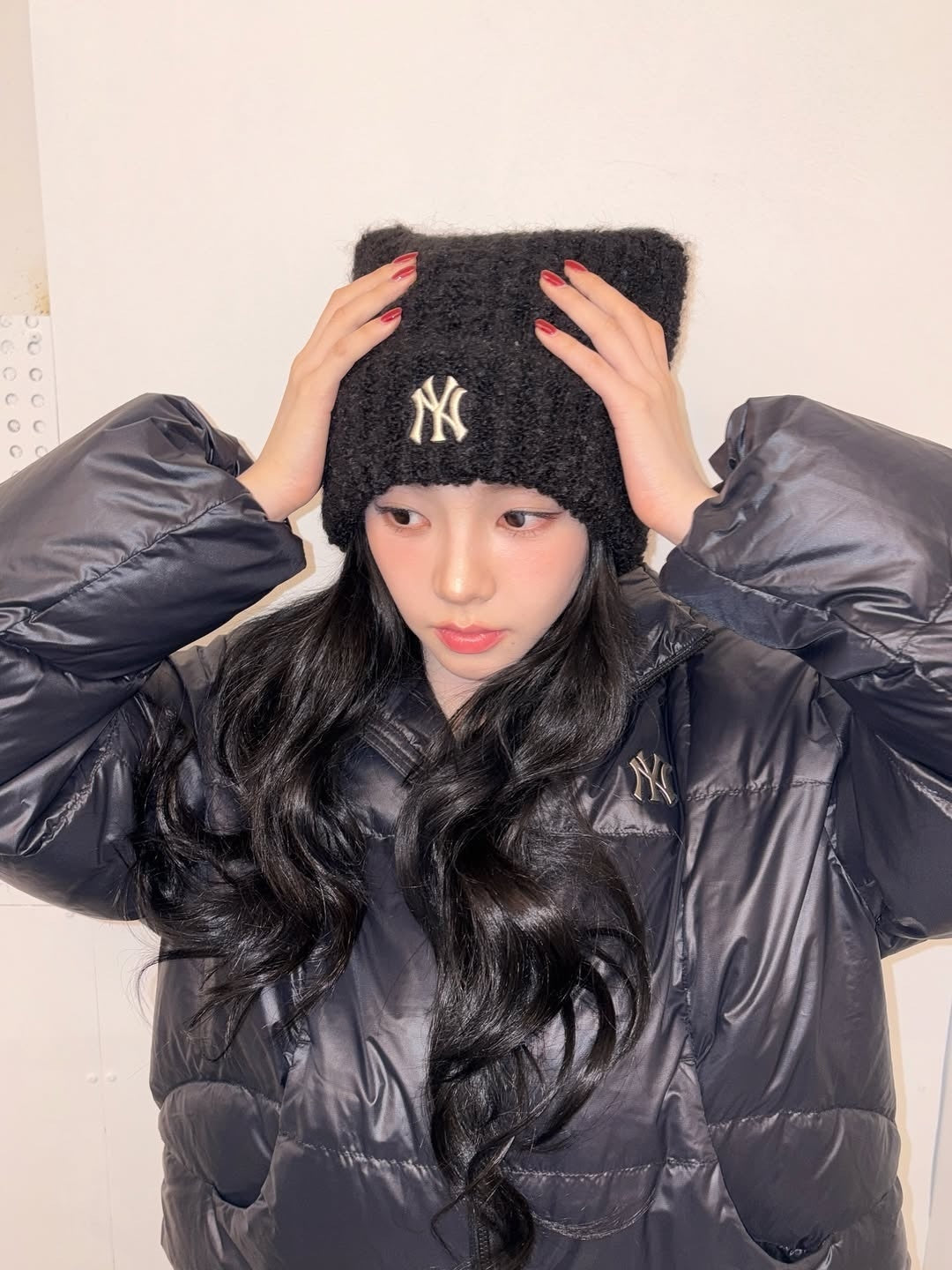 (KARINA同款) MLB CAT BEANIE (BLACK)