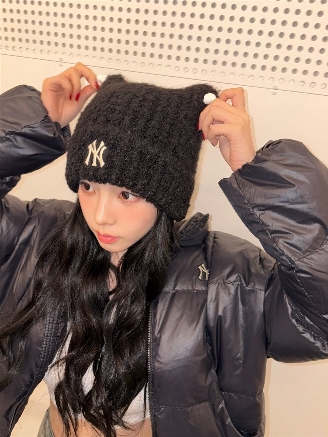 (KARINA同款) MLB CAT BEANIE (BLACK)
