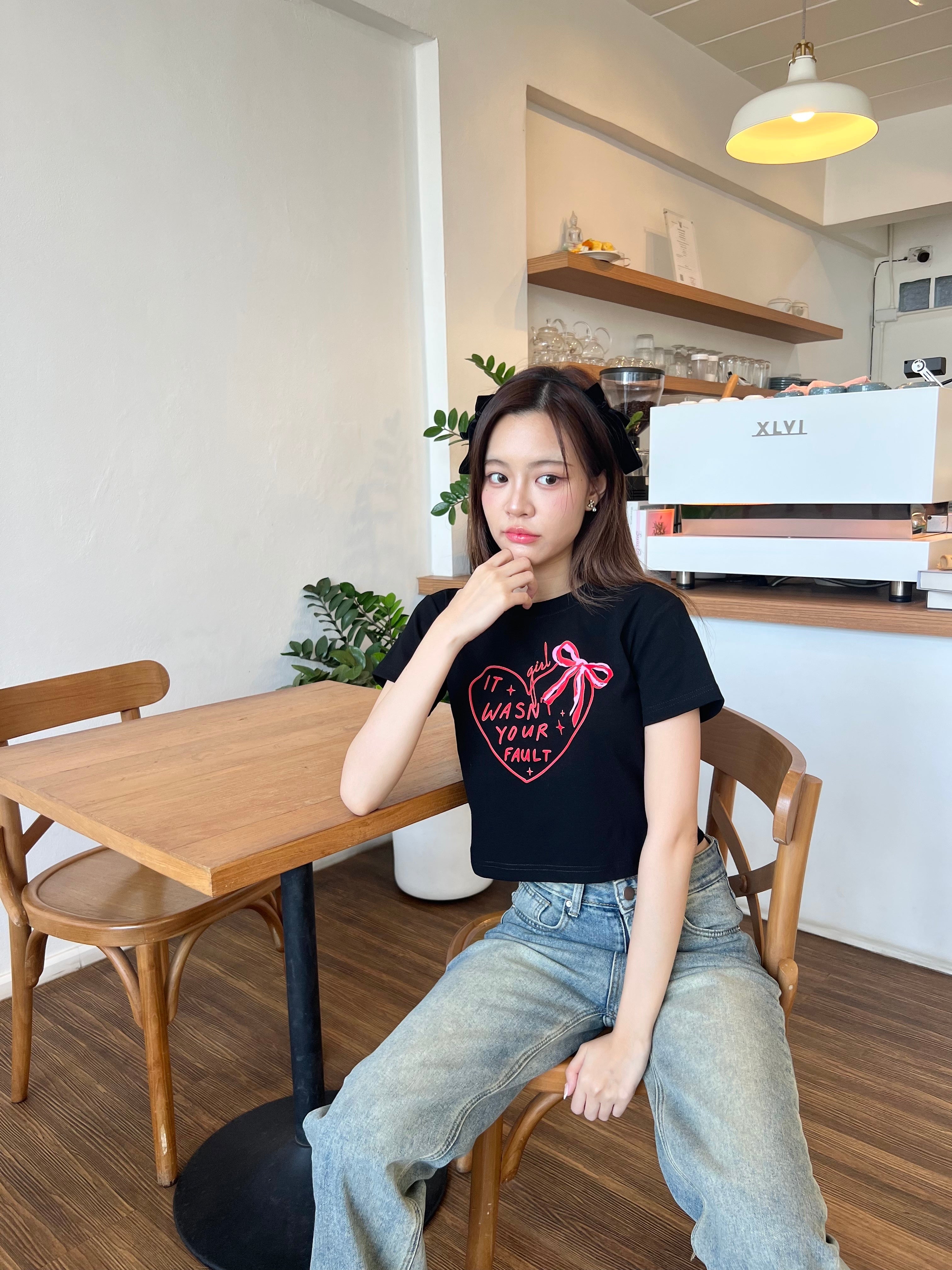 [現貨] TH 'IT WASNT YOUR FAULT'  CROP TOP (BLACK)