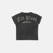 Bad Blood - crack print t-shirt (Black Leopard)